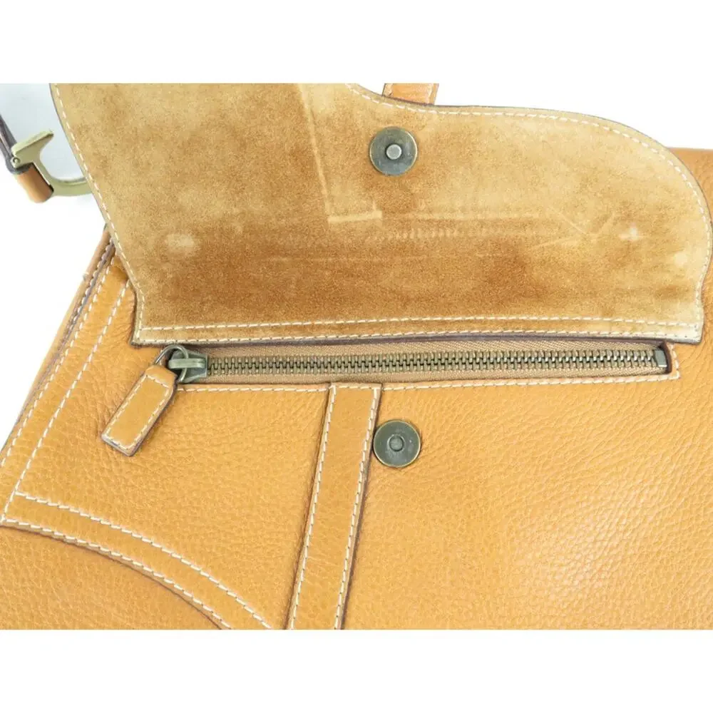 Christian Dior Saddle Bag – Tan Leather with Brass “CD” Hardware - Picture 7 of 15